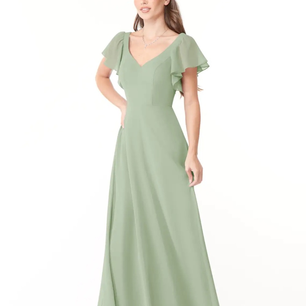 Azazie Syenna
Dusty Sage A-Line Ruched Chiffon Dress